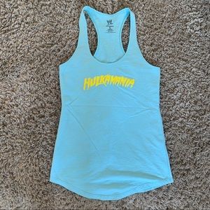 Hulkamania racerback baby blue tank